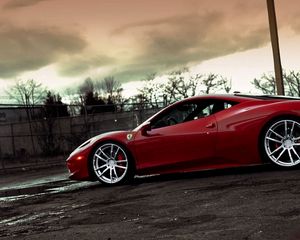 Preview wallpaper ferrari, red, stylish, wheels