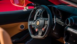 Preview wallpaper ferrari, salon, sports car, steering wheel