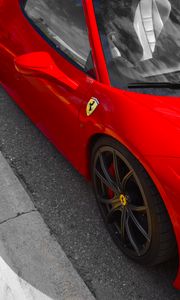 Preview wallpaper ferrari, sports car, car, mirror, red