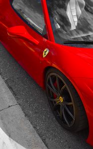 Preview wallpaper ferrari, sports car, car, mirror, red