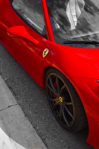 Preview wallpaper ferrari, sports car, car, mirror, red