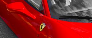 Preview wallpaper ferrari, sports car, car, mirror, red