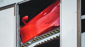Preview wallpaper ferrari, sports car, car, red, container