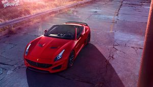 Preview wallpaper ferrari, sports car, convertible, red