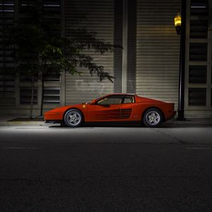 Preview wallpaper ferrari, testarossa, f110, side view, night