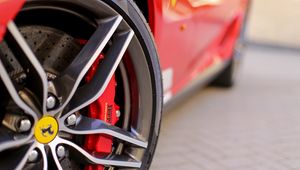 Preview wallpaper ferrari, tire, wheel, logo