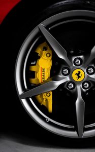 Preview wallpaper ferrari, wheel, car, close