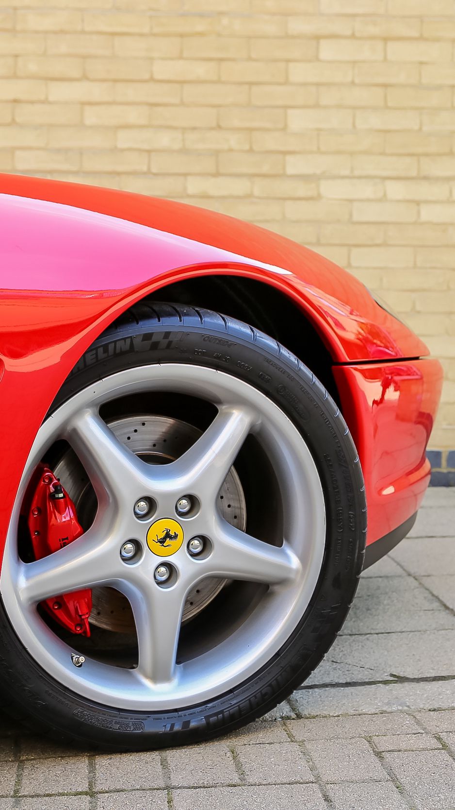 Download wallpaper 938x1668 ferrari, wheel, tire, side view iphone 8/7