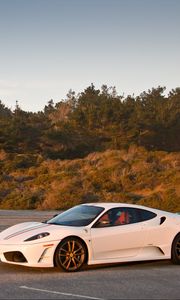 Preview wallpaper ferrari, white, stylish, sports car