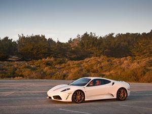 Preview wallpaper ferrari, white, stylish, sports car