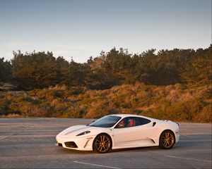 Preview wallpaper ferrari, white, stylish, sports car