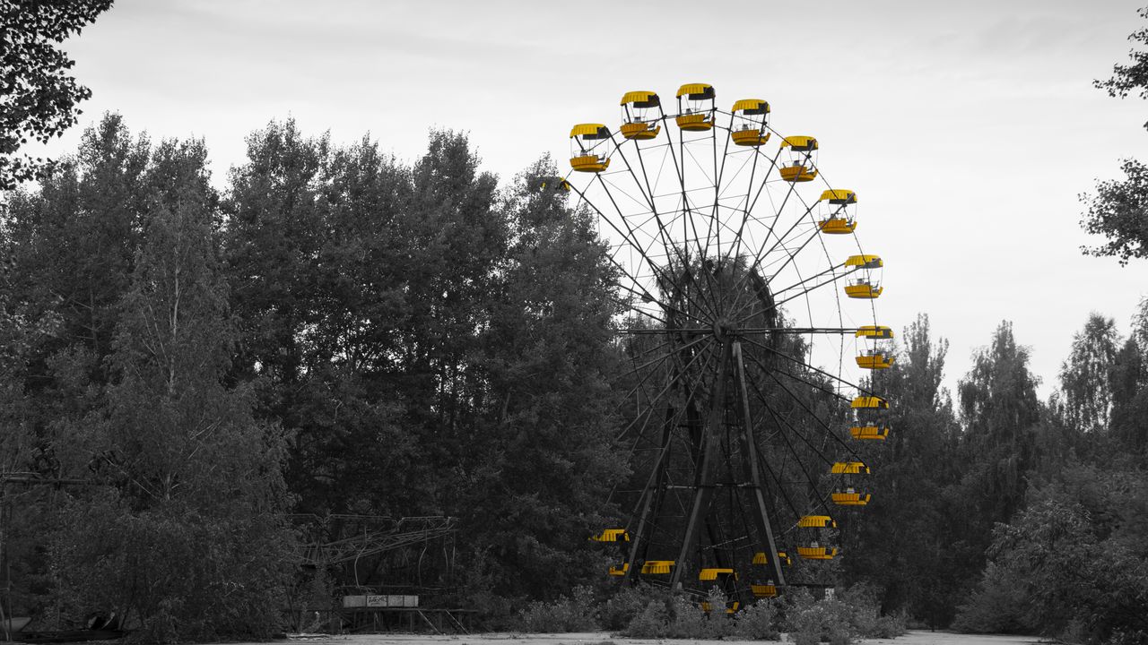 Wallpaper ferris wheel, attraction, abandoned, gloomy, pripyat