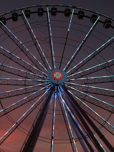 Preview wallpaper ferris wheel, attraction, backlight