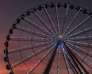 Preview wallpaper ferris wheel, attraction, backlight