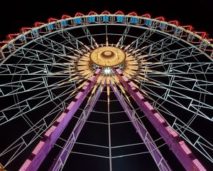 Preview wallpaper ferris wheel, attraction, backlight