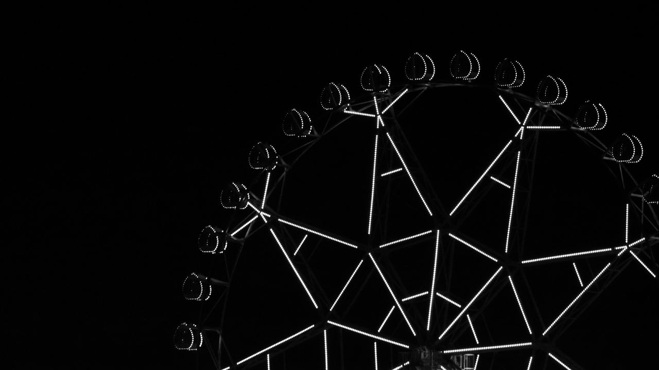 Wallpaper ferris wheel, attraction, backlight, black