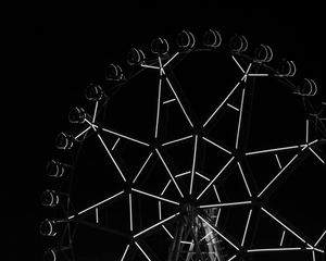 Preview wallpaper ferris wheel, attraction, backlight, black