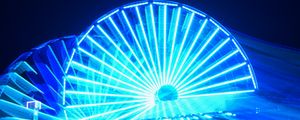 Preview wallpaper ferris wheel, attraction, backlight, long exposure, blue