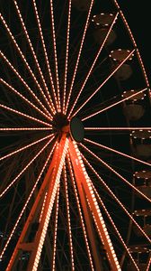 Preview wallpaper ferris wheel, attraction, backlight, dark