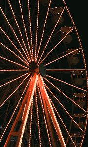 Preview wallpaper ferris wheel, attraction, backlight, dark