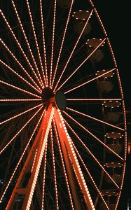 Preview wallpaper ferris wheel, attraction, backlight, dark