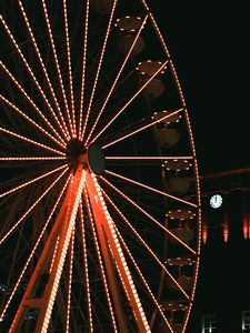 Preview wallpaper ferris wheel, attraction, backlight, dark