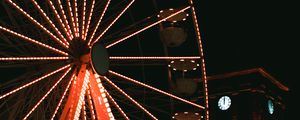 Preview wallpaper ferris wheel, attraction, backlight, dark