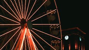 Preview wallpaper ferris wheel, attraction, backlight, dark