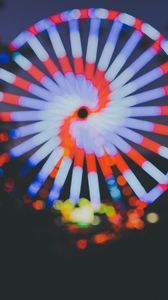 Preview wallpaper ferris wheel, attraction, blur, light