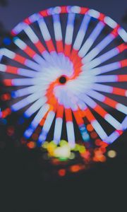 Preview wallpaper ferris wheel, attraction, blur, light