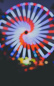 Preview wallpaper ferris wheel, attraction, blur, light