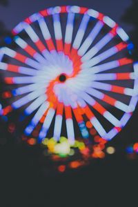 Preview wallpaper ferris wheel, attraction, blur, light