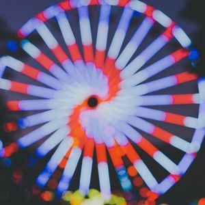 Preview wallpaper ferris wheel, attraction, blur, light