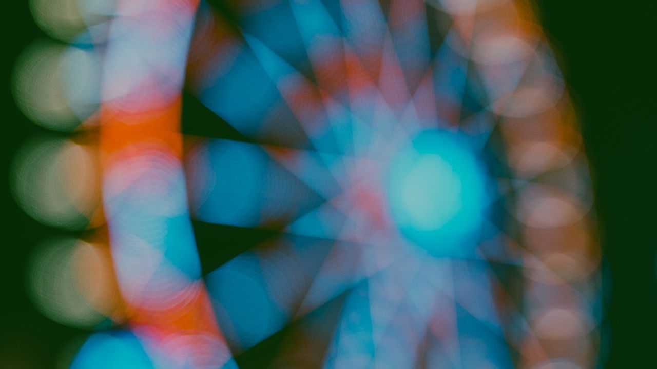 Wallpaper ferris wheel, attraction, bokeh, lights, blur