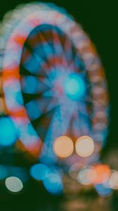 Preview wallpaper ferris wheel, attraction, bokeh, lights, blur