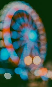 Preview wallpaper ferris wheel, attraction, bokeh, lights, blur