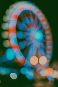 Preview wallpaper ferris wheel, attraction, bokeh, lights, blur