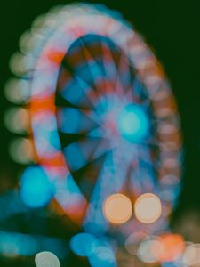 Preview wallpaper ferris wheel, attraction, bokeh, lights, blur