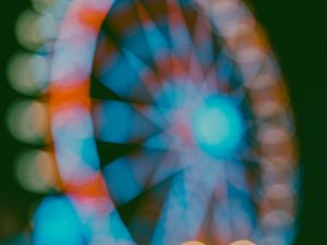 Preview wallpaper ferris wheel, attraction, bokeh, lights, blur