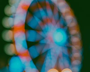 Preview wallpaper ferris wheel, attraction, bokeh, lights, blur