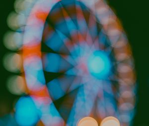 Preview wallpaper ferris wheel, attraction, bokeh, lights, blur