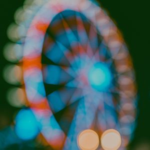 Preview wallpaper ferris wheel, attraction, bokeh, lights, blur