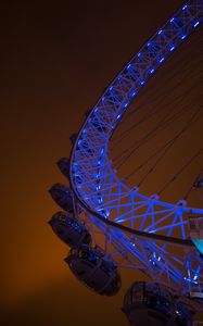 Preview wallpaper ferris wheel, attraction, booths, lighting, construction