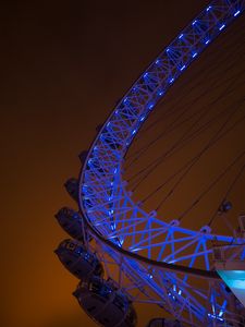 Preview wallpaper ferris wheel, attraction, booths, lighting, construction