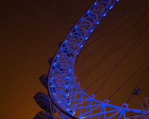 Preview wallpaper ferris wheel, attraction, booths, lighting, construction