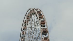 Preview wallpaper ferris wheel, attraction, booths, minimalism, light