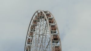 Preview wallpaper ferris wheel, attraction, booths, minimalism, light