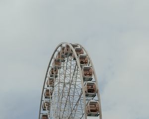 Preview wallpaper ferris wheel, attraction, booths, minimalism, light