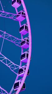 Preview wallpaper ferris wheel, attraction, booths, purple