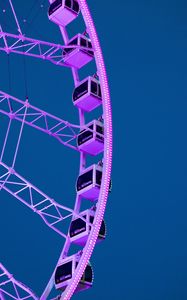 Preview wallpaper ferris wheel, attraction, booths, purple